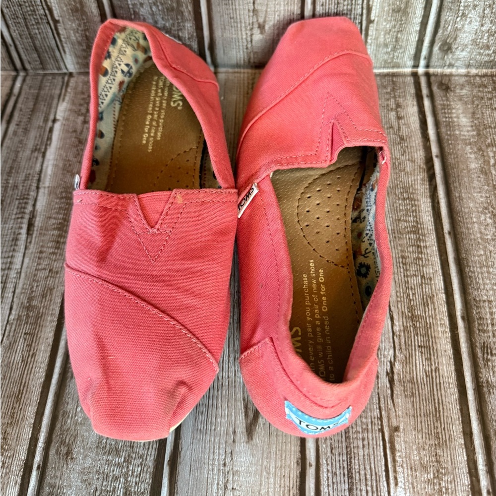 TOMS Vibrant Pink Canvas Slip-Ons